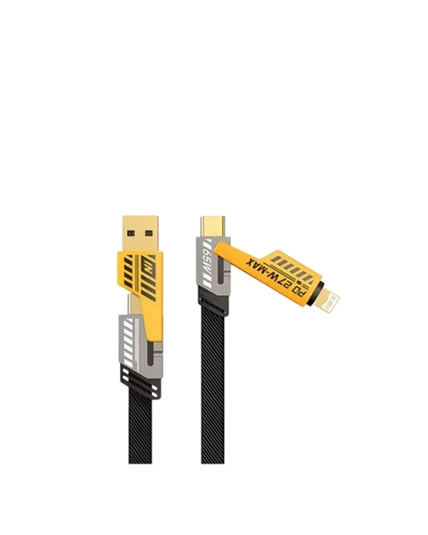 4'ü 1 Arada Metal Hızlı Veri Kablosu – 65W Güç, 27W iPhone Desteği, 480Mbps Aktarım - 2
