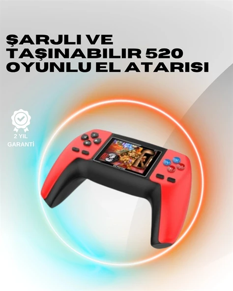 P5 Mini Retro Oyun Konsolu – Tak-Çalıştır, 520 Hazır Oyun, Portatif Kullanım - 1