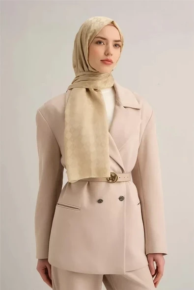 ARMİNE JAKARLI İPEK PAMUK ŞAL - 7