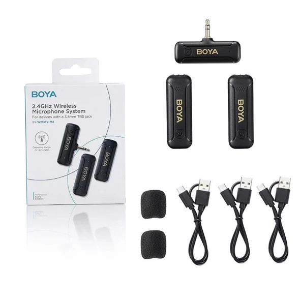 Boya BY-WM3T2-M2 3.5mm İkili Kablosuz Mikrofon - Resim 6