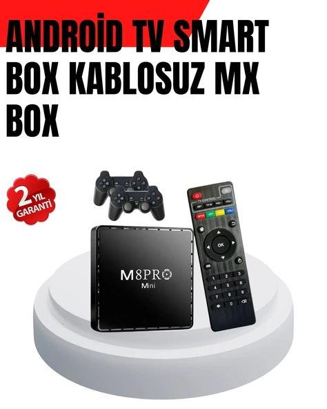 M8Pro 2GB RAM + 64GB Retro Oyunlu TV Box - 1