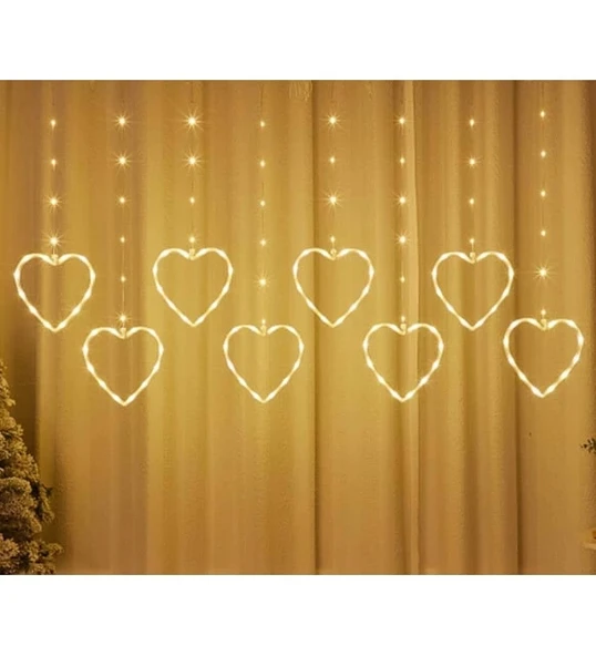pilelistore Kalpli Perde LED Işıklar, Sevgililer Günü Romantik LED Aydınlatma