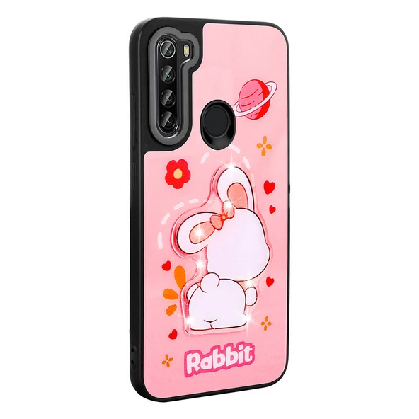 Xiaomi Redmi Note 8 Kılıf Parlayan Kabartmalı İkonik Figürlü  Amas Silikon Kapak - Resim 3