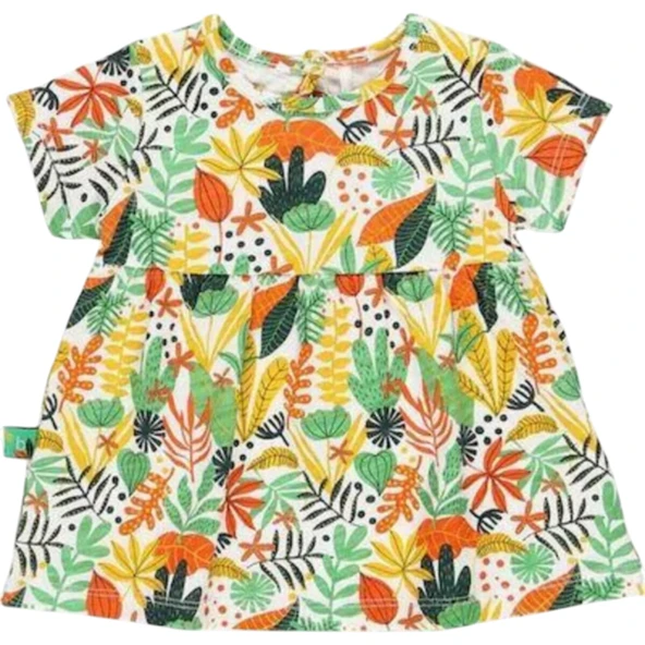 Kız Bebek Turuncu Desenli Elbise ürün görseli 1