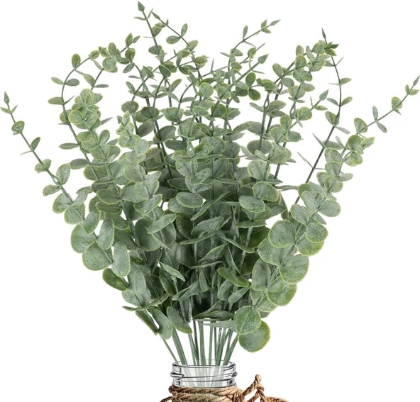 Yapay Çiçek Pastel Silikon Okaliptus 42cm 5Dallı Demet Eucalyptus ürün görseli 1