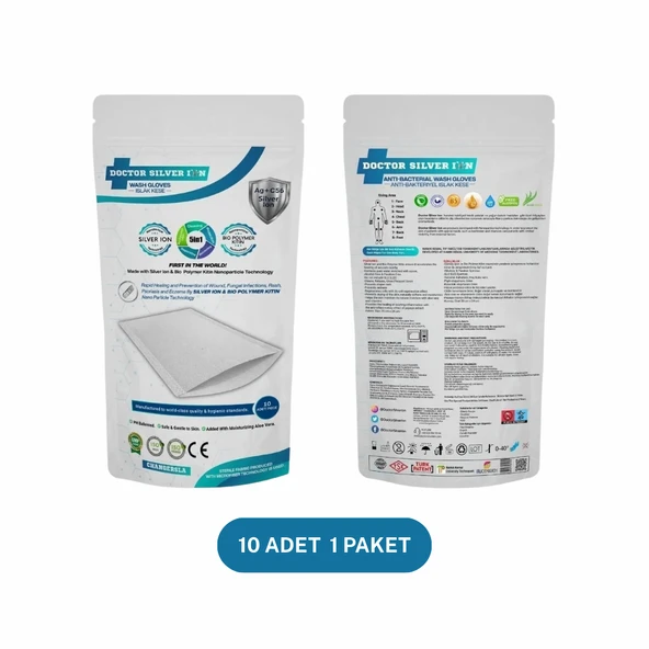 Gümüş Iyon & Biyopolimer Kitin Duruluma Gerektirmeyen 10'lu Kremli Vücut Temizleme Kesesi (1 Paket) ürün görseli