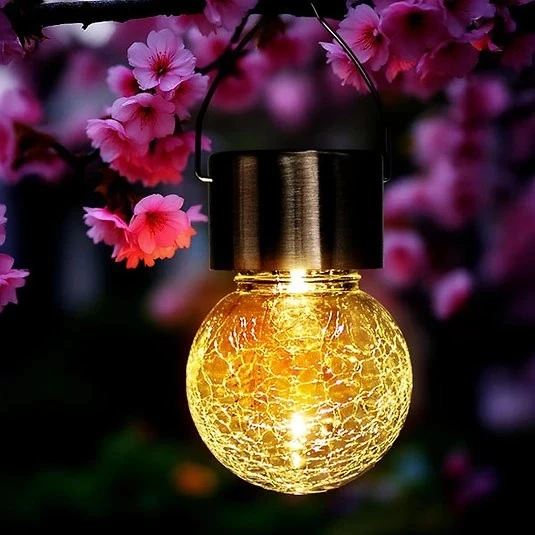 pilelistore Kırık Cam Tasarımlı Güneş Enerjili Askılı Led Işık Dekor ürün görseli 1