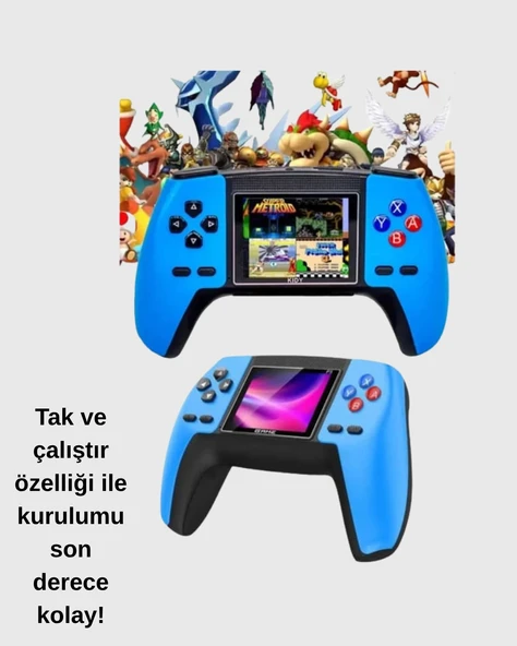 Nostaljik Mini GamePad | 520 Hazır Oyun, Tak ve Oyna - 2