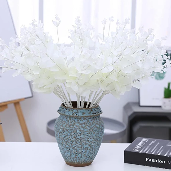 Yapay Çiçek Beyaz Okaliptus Aradal Arajman Çiçeği Eucalyptus - Resim 4