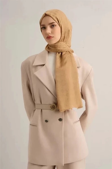 ARMİNE JAKARLI İPEK PAMUK ŞAL - 4