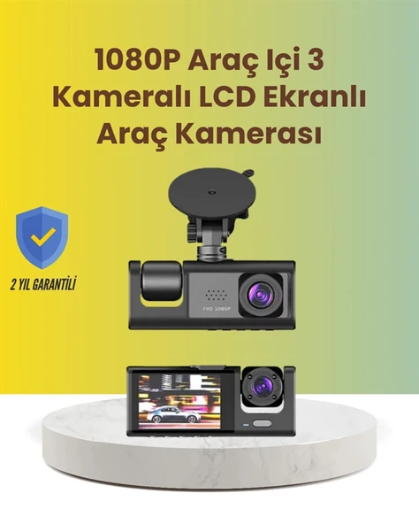 TA-01 2.0 İnç Ekranlı 3 Kanallı Araç Kamerası - 1