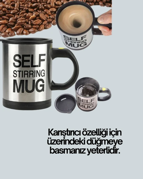 Kendi Kendini Karıştıran Termos Kupa | Güçlü Motor ve Çift Katmanlı Isı Koruma - 3