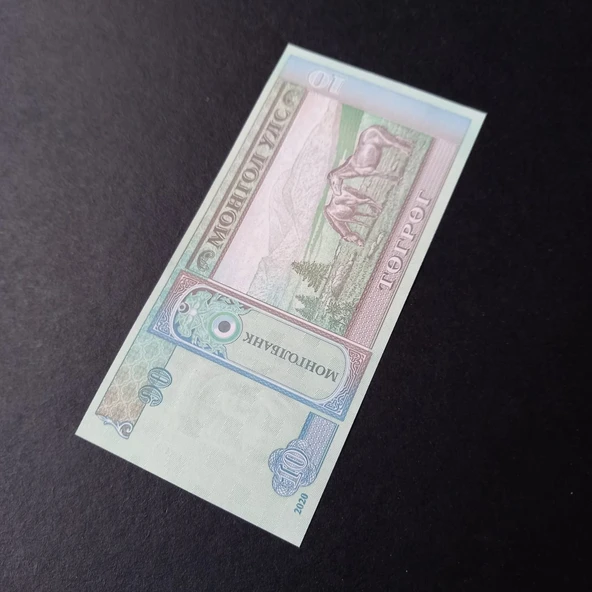 Escoines Koleksiyon 3996368f6b5d4215a4 2020 Moğolistan ÇİL 10 Tugrik kağıt para - Resim 6