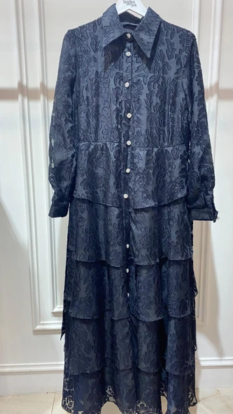 SİYAH BAYAN ELBİSE - Resim 2