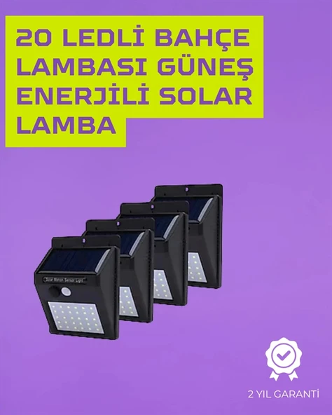 Güneş Enerjili Akıllı Duvar Lambası | PIR Sensörlü, Otomatik Aydınlatma, Dış Mekan İçin - 1
