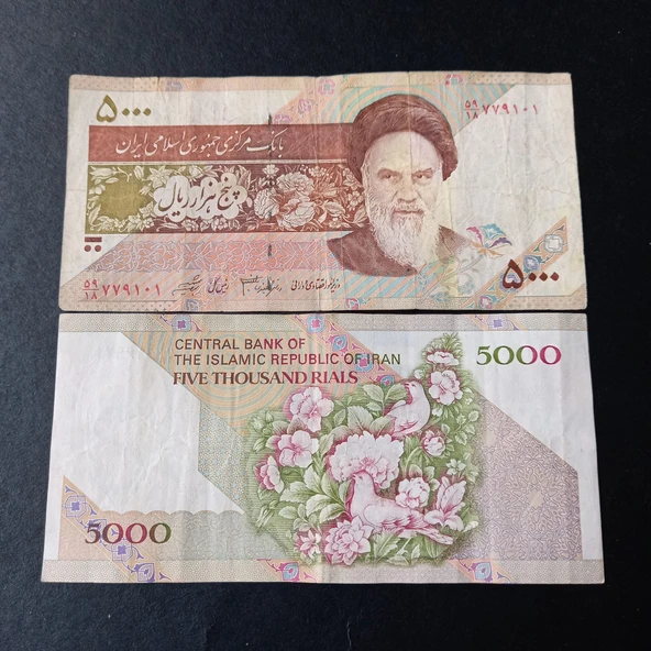 Escoines Koleksiyon 3996368f6c8ddb5aa2 5000Riyal çiçekli tip TEMİZ/ÇT kağıt para ürün görseli 1