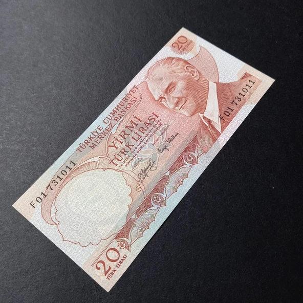 Escoines Koleksiyon 3996368f7fd3617c38 6.Emisyon 3.Tertip F01 Serisi 20 Türk-Lirası ÇİL kağıt para - Resim 4