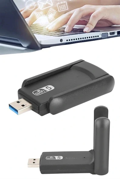 Wifi Adaptörü Bt5.0 Wifi 2'si Bir Arada Çift Bantlı Çift Anten - 4
