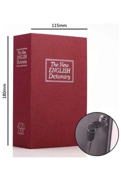 Kitap Görünümlü Gizli Kasa Büyük Boy Anahtarlı Kilitli Para Kasası - 4