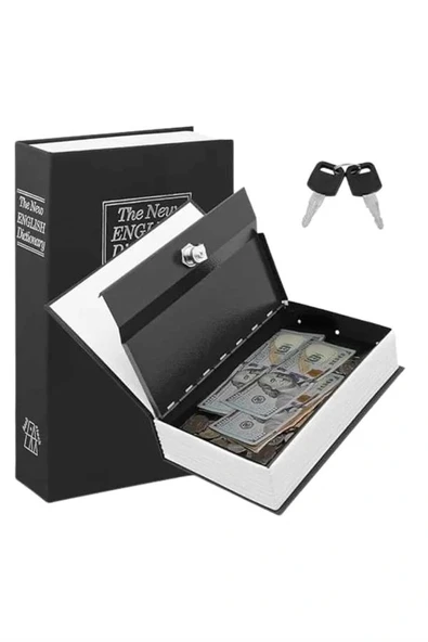 Kilitli Gizli Kasa Sözlük Kumbara Kitap Sözlük Görünümlü 18cm - 3
