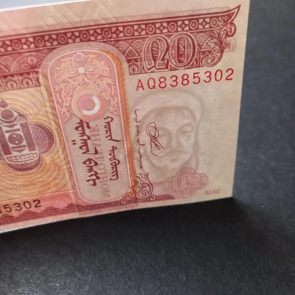 Escoines Koleksiyon 3996368f6b77b96d92 2020 Moğolistan 20 Tugrik ÇİL kağıt para - Resim 2