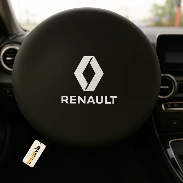 Renault Uyumlu Siyah Direksiyon Koruma Kılıfı  Penye Kumaş Dokuma