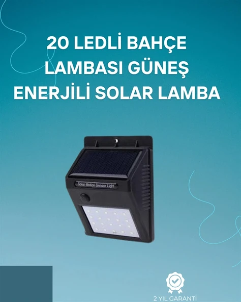 Hareket Sensörlü Solar Lamba | 120° Algılama Açısı, 3-4 Metre Mesafe, Suya Dayanıklı LED - 1