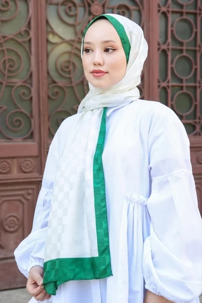 HİNT İPEK MONOGRAM ŞAL - Resim 2