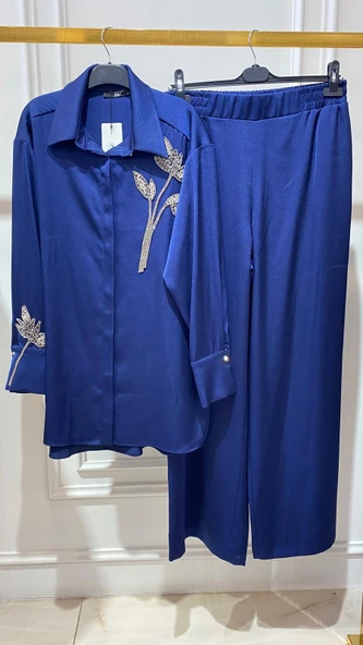 TAŞ DETAYLI SATEN TAKIM ürün görseli 1