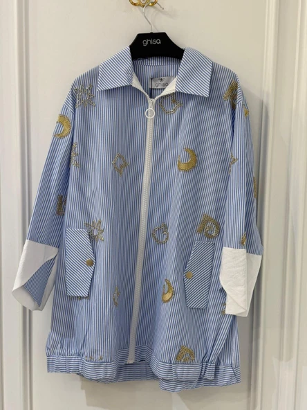 MAVİ GOLD ÇİZGİLİ GÖMLEK ürün görseli