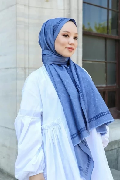 HİNT İPEK MONOGRAM ŞAL - Resim 2