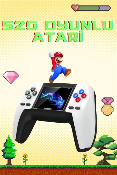 Retro Konsol P5 Uyumlu Taşınabilir 520 Oyunlu Kablosuz Game Stick - 2