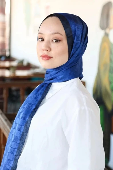 HİNT İPEK MONOGRAM ŞAL - Resim 2