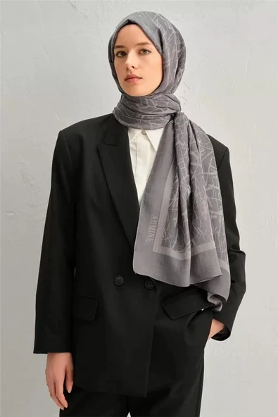 ARMİNE TENSEL İPEK KALİGRAFİ DESEN ŞAL - Resim 5
