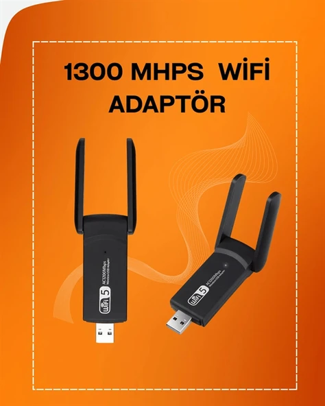 Tak-Çalıştır Özellikli Çift Bant WiFi Adaptör – 1200 Mbps - 2