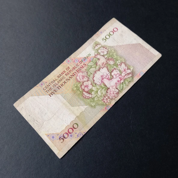 Escoines Koleksiyon 3996368f6c8ddb5aa2 5000Riyal çiçekli tip TEMİZ/ÇT kağıt para - Resim 3