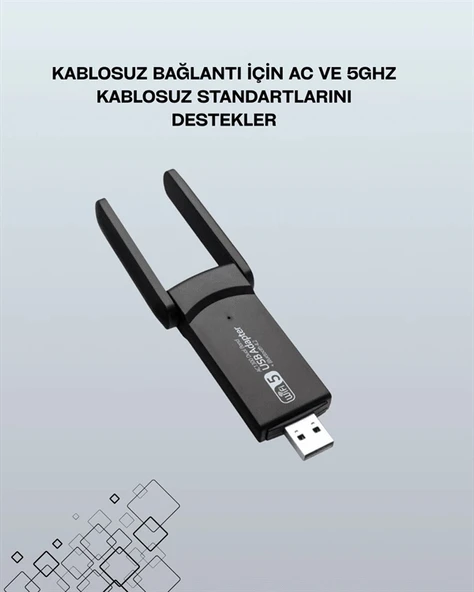 Realtek Chipsetli 5G Destekli Yüksek Hızlı Ağ Adaptörü - 1