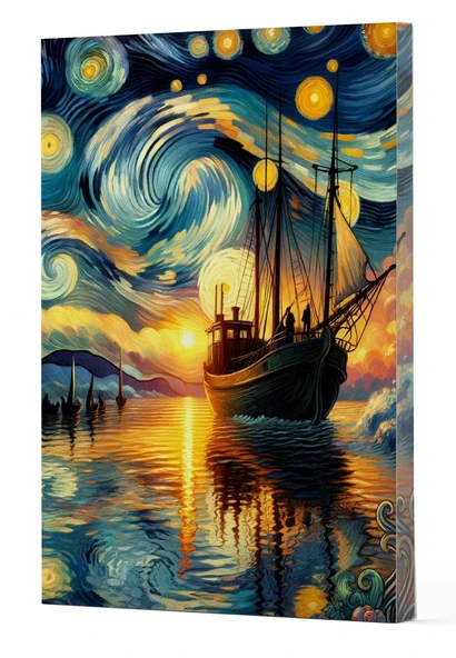 Van Gogh Gemi Çizgili Defter ürün görseli 1