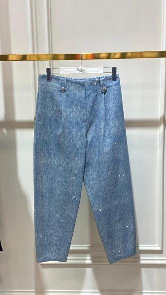 MİSSEMRAMİSS DENİM TAŞLI PANTALON - Resim 2