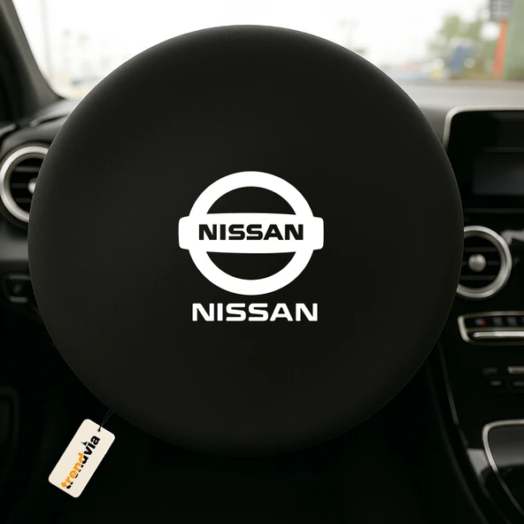 Nissan Uyumlu Siyah Direksiyon Koruma Kılıfı  Penye Kumaş Dokuma