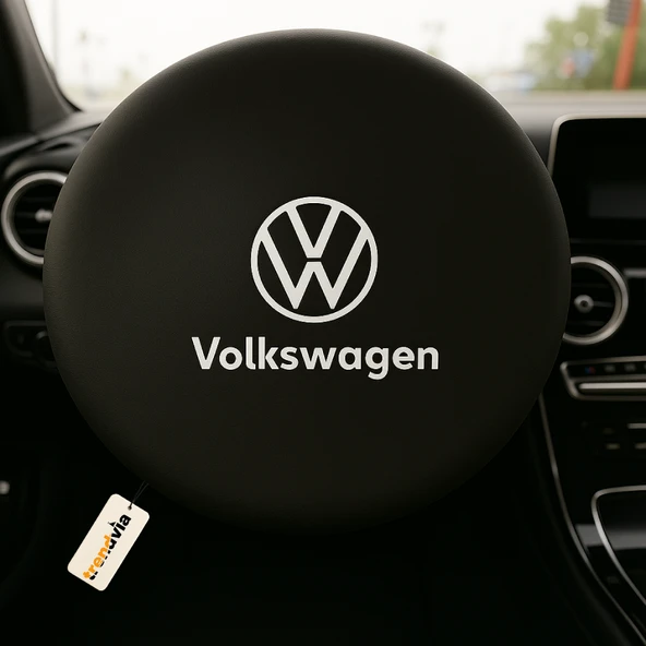 Volkswagen Uyumlu Siyah Direksiyon Koruma Kılıfı  Penye Kumaş Dokuma