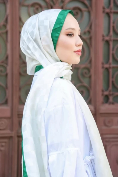 HİNT İPEK MONOGRAM ŞAL - Resim 3