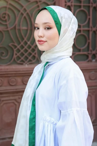 HİNT İPEK MONOGRAM ŞAL - Resim 4