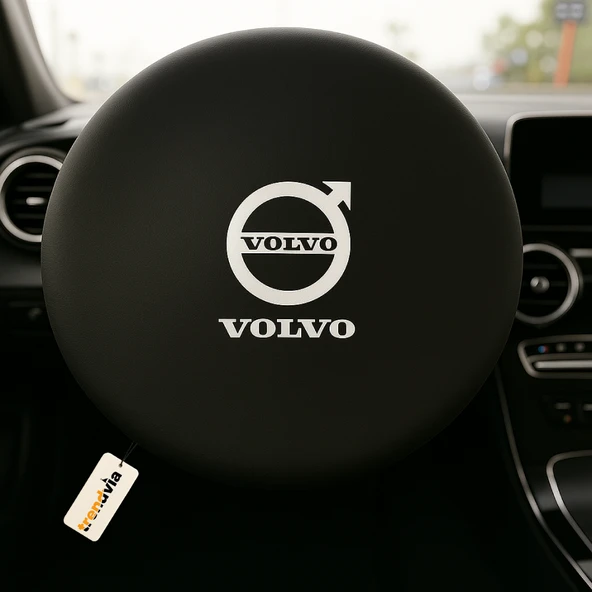 Volvo Uyumlu Siyah Direksiyon Koruma Kılıfı  Penye Kumaş Dokuma