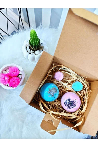 2 Adet Tüm Vücut 2 Adet Manikür Terapi Kokulu Banyo Nem Bombası Doğal Banyo Topu - 2