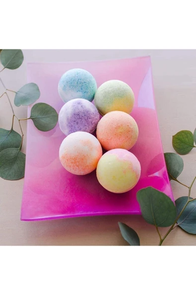 4 Adet Kokulu Renkli Doğal El Yapımı Ayak Pedikür Nem Bombası Nem Topu - 2