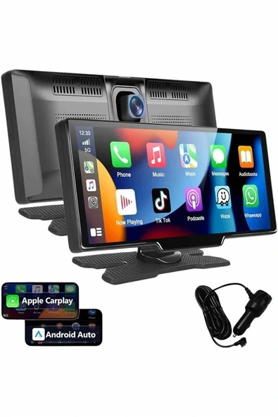 4K 10.2 İnç Çift Kameralı Araç Multimedya Ekranı CarPlay Kablosuz Tüm Cihazlara Uyumlu - 4