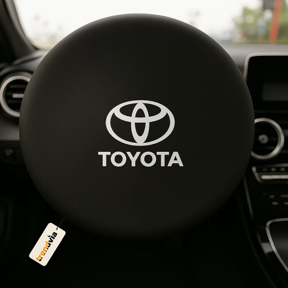 Toyota Uyumlu Siyah Direksiyon Koruma Kılıfı  Penye Kumaş Dokuma