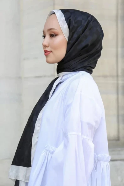 HİNT İPEK MONOGRAM ŞAL - Resim 11