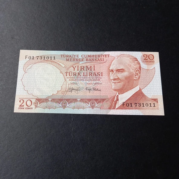 Escoines Koleksiyon 3996368f7fd3617c38 6.Emisyon 3.Tertip F01 Serisi 20 Türk-Lirası ÇİL kağıt para ürün görseli 1